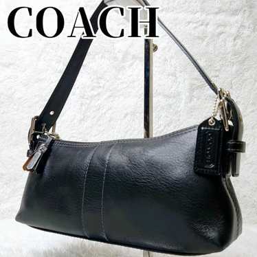 Coach 7461 Leather One Handle Bag Shoulder Mini Black Silver