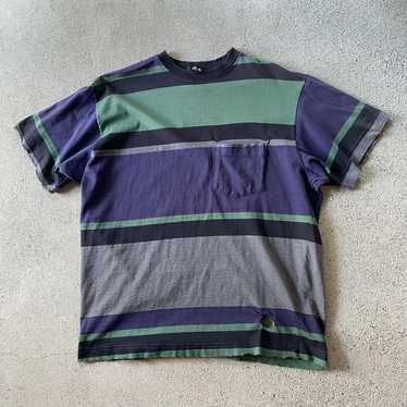 00’s old stussy prisoner border Sweat L Stussy border pocket t - Gem