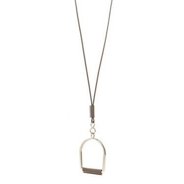 Small Model♪【 HERMES 】Heritage Equestre Pendant HERMES Barenia Heritage Equestre Pendant Necklace Gold