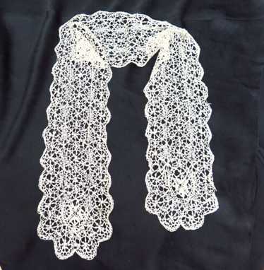 Antique Silk Maltese Lace Shirt Front - Handmade - Pi… - Gem