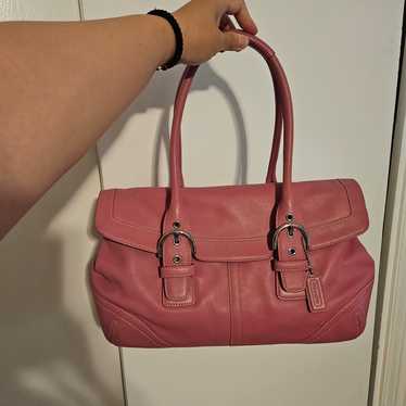 Vintage Pink Leather COACH 9550 SOHO Satchel w/ Buckle - Gem