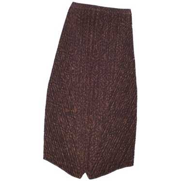 Issey Miyake Pleats Please dark purple pleated maxi skirt