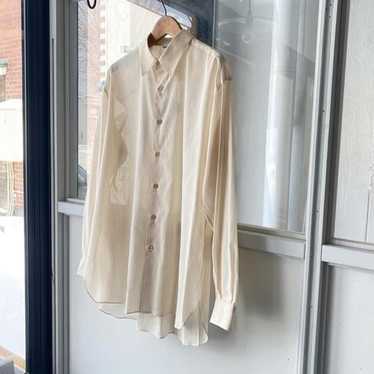 AURALEE HARD TWIST FINX ORGANDY STRIPE SHIRT |