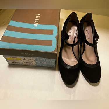 パンプス VERONICA SLINGBACK Cecile Lurex Cap-Toe Slingback in Silver/Black | Veronica Beard