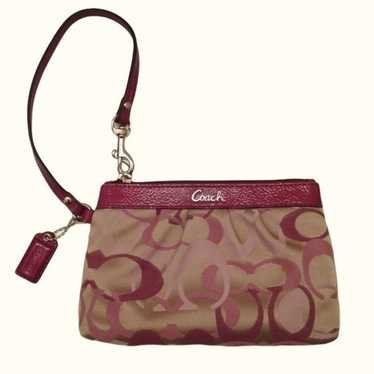 バッグ Coach Optic Pink Signature mini Pouch COACH OPTIC PINK SIGNATURE C VACHETTA FLAP SATCHEL TOTE BAG