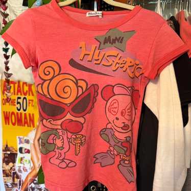 トップス hysteric glamour target girl design tee Hysteric Glamour Short sleeve T-shirt Long length pink hys