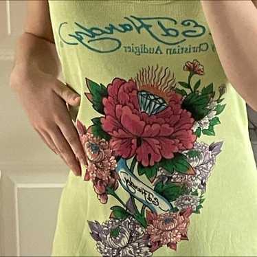 Ed Hardy - エドハーディー プリントタンクトップ オリーブ