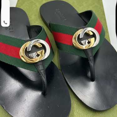 存在感ある【GUCCI】Kika GG ウェブ フリップ フロップ 24SS新作 Gucci Kika GG Web Flip Flop - Joseph