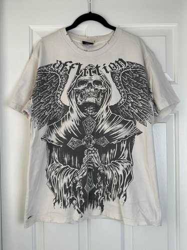 Mens affliction t-shirt white - Gem