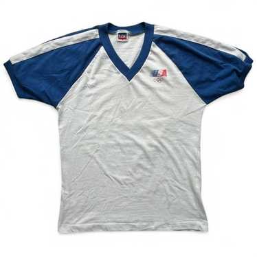 80s ロサンゼルス　オリンピック　ビンテージ　長袖シャツ　USA Vintage LEVIS x 1980 USA Olympic Games Polo Shirt M White