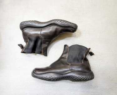 靴 Special! Archive Prada boots brown 00s Prada // Brown Leather Square Toe Boot – VSP Consignment