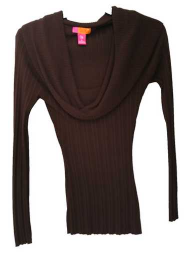 Womens Cowell neck ribbed Chocolate Sweater
