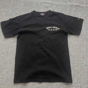 美品　SKULL WORKS シャツ　スカル　刺繍　ブラック　ヒョウ柄 BOB HEAD スカル刺繍 Tシャツ 黒 - メルカリ