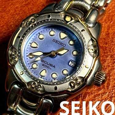 稼働品　SEIKO　SCUBA  200　　7N85ー0070 SEIKO SCUBA Diver 200m Gold tone VTG 1992 Perl shell shape
