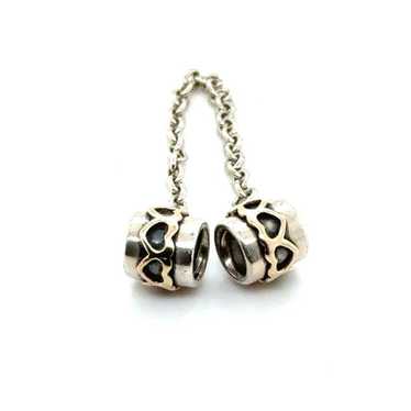 PANDORA パンドラTwo Tone Heart Safety チェーン Pandora Safety Chain Gold Hearts Two Tone Retired Pandora