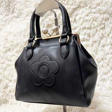 バッグ NEW ERA MARY QUANT Square Body Bag Black MARY QUANT Shoulder Bag Book Black Pockets 13x21x10cm luxury