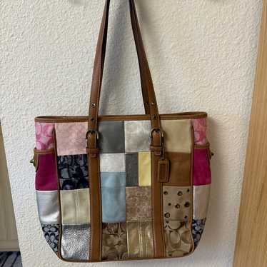 バッグ COACH archive patchwork leather bag y2k Coach Y2K Restored Holiday Patchwork Bleecker Duffle Leather