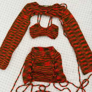 JADED LONDON/Tangerine ベロア セットアップ Shop Orange Velour Cardigan | Jaded London | Clothing