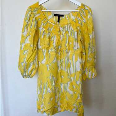 Bcbg Maxazria M Silk Yellow And White Floral Mini 