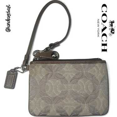 バッグ Coach Optic Signature Bag & Coin Case Coach Gallery Optic Silver Metalic Signature Tote Shoulder