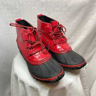 SOREL RAIN ANKLE ブーツ 黒/茶色/赤 ヒール付き 0000000037362_gjfYAra.jpg