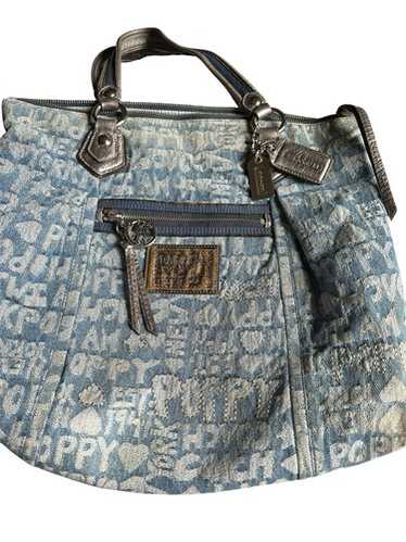 バッグ Vintage Coach Poppy Word Block Denim Bag Vintage Coach Poppy Word Block Denim Bag