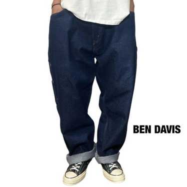 Vintage Ben Davis Overalls Men 38x30 White Painter Bibs