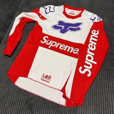 Supreme Fox Racing サイクルジャージ レッド/ホワイト Supreme Fox Racing Moto Jersey Multi color 2018SS White Red