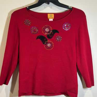 Ruby Rd Red Sequence Top Size L - image 1