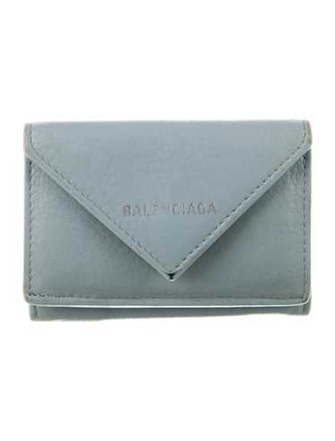 24AW new/BALENCIAGA パピエレザーウォレット wallet Gray Vintage balenciaga logo wallet, - Gem