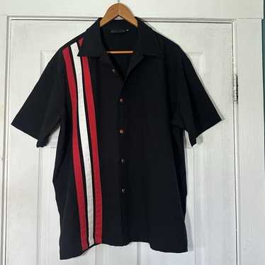 Steady Last Call V8 Rockabilly Bowling XL Shirt Navy Blue