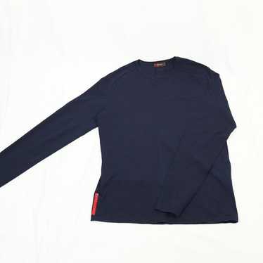 トップス Prada sport archive long sleeve T-shirt PRADA SPORT Cotton Stretch Half Zip Long Sleeve T Shirt Size