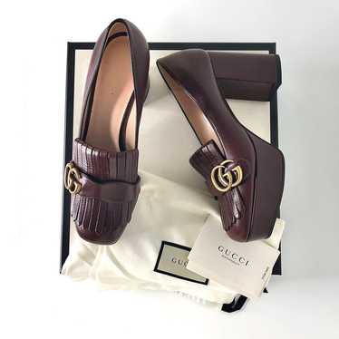 GUCCI GGマーモント レザーパンプス ブラウン 37 Gucci marmont pumps 37 - Gem