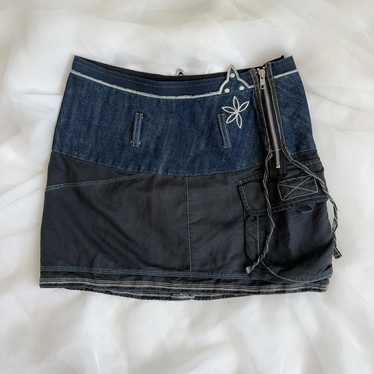 スカート 00s MARITHE FRANCOIS GIRBAUD FringeSkirt Marithe francois girbaud women denim y2k long skirt avant