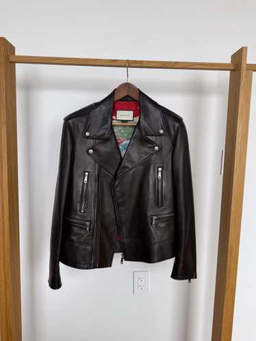 GUCCI グッチ ライダース 黒 36(XS位) 4103625E0129 GUCCI グッチ 牛革 レザージャケット シングル ライダース