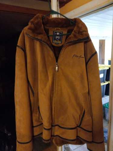 PHAT FARM スウェードレザー ジャケット 5XL 裏地ファー Vtg PHAT FARM Suede Leather Jacket Shearling Lined Heavy