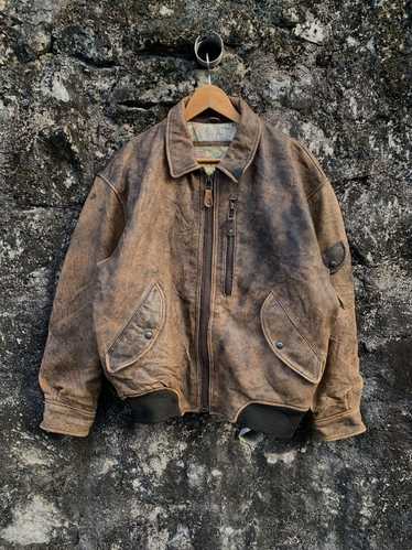 90s ITALY製 ROBO A-2 レザージャケット SIZE M 90s A-2 type design leather jacket | sui & shara