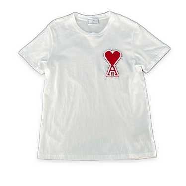 【AMI PARIS】レッド ハート ロゴ Tシャツ Red Heart Logo☆ AMI Paris Alexandre Mattiusi T-shirt Red w/ Gold Heart - SEE