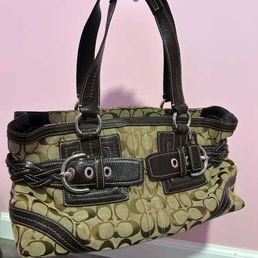 Vintage coach leather hand bag y2k