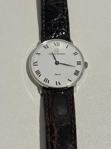 MICHEL HERBELIN 時計 Elegant Michel Herbelin Tank Curvex Sublime Guilloche Dial