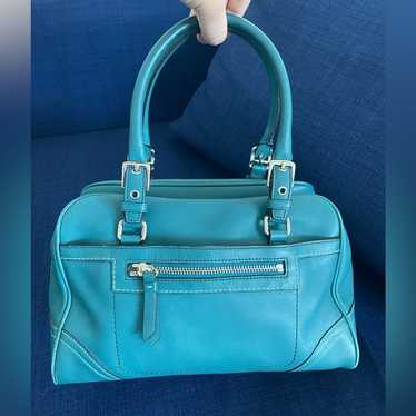 バッグ Coach Teal Hampton Lindsay Satchel Bag NWT COACH HAMPTON Lindsay Vintage Leather Satchel Bag Slate