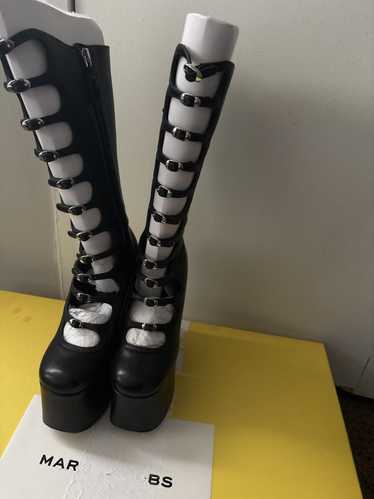 【関税込み】Marc Jacobs ブラック 'The Kiki' ロングブーツ Marc Jacobs The Kiki 150MM Platform Leather Knee-High Boots