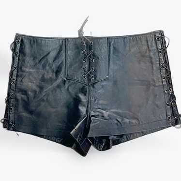 パンツ PERVERZE Washed Leather Flap Shorts REAL CRUSH CLOTHING ベルト付き カーゴショーツ カーゴパンツ