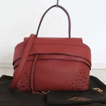美品 TOD'S トッズ ウェーブバッグ ファー レザー 3WAY オレンジ 美品 TOD'S トッズ ウェーブバッグ ファーレザー 3WAY オレンジ系