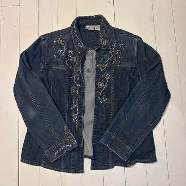 Chico's Design Denim Jean Jacket Blue Size 1 Medium 8