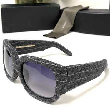 Alexander Wang x Linda Farrowサングラス　メタル ALEXANDER WANG X LINDA FARROW BLACK SUEDE CURVE SUNGLASSES