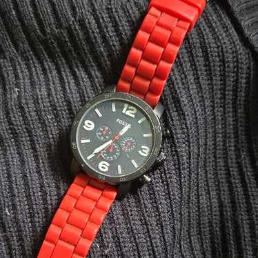 フォッシル二つ折り財布 レディース レザーレッド 全8色》 イタリアンレザー 三つ折り財布 本革 二つ折り財布 ミニ