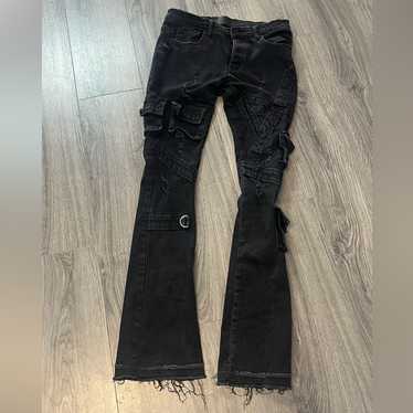 valabasas 28 黒バンダナ　フレア 楽天市場】ヴァラバサス VALABASAS フレアデニムパンツ 28,30