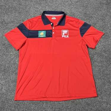 Fila BNP Paribas Indian Wells Size M Polo Shirt Orange/White