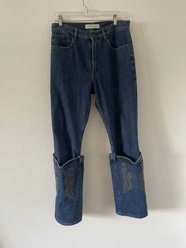Y/PROJECT ブラック マルチ カフ ジーンズ Y/Project Multi Cuff Jeans — SLOW WAVES